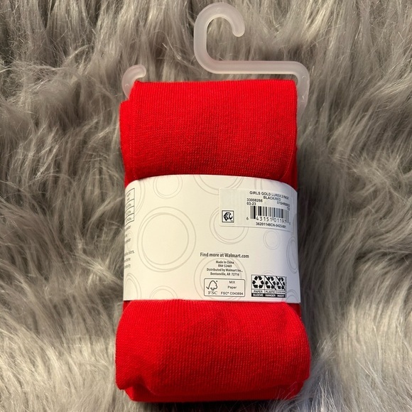 Wonder Nation Footed Tights Girls Size Small 2 Pack Sparkly Black And Red - Picture 4 of 4